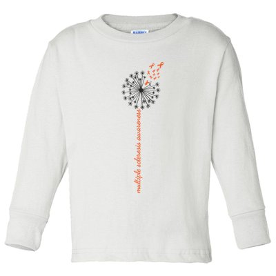 Multiple Sclerosis Dandelion MS Awareness Toddler Long Sleeve Shirt