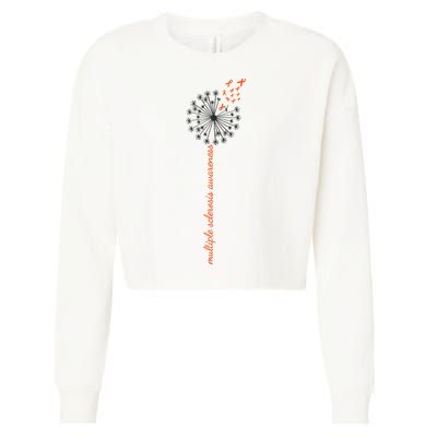 Multiple Sclerosis Dandelion MS Awareness Cropped Pullover Crew
