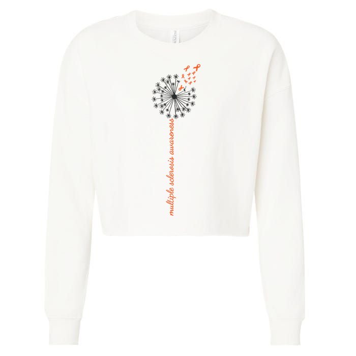 Multiple Sclerosis Dandelion MS Awareness Cropped Pullover Crew