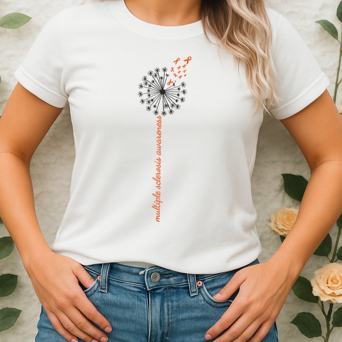 Multiple Sclerosis Dandelion MS Awareness Womens T-Shirt