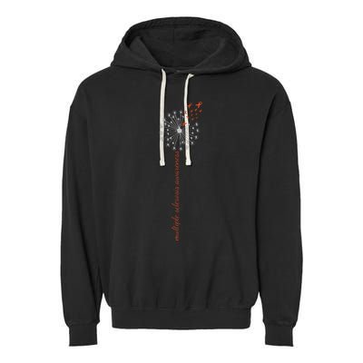 Multiple Sclerosis Dandelion MS Awareness Garment-Dyed Fleece Hoodie