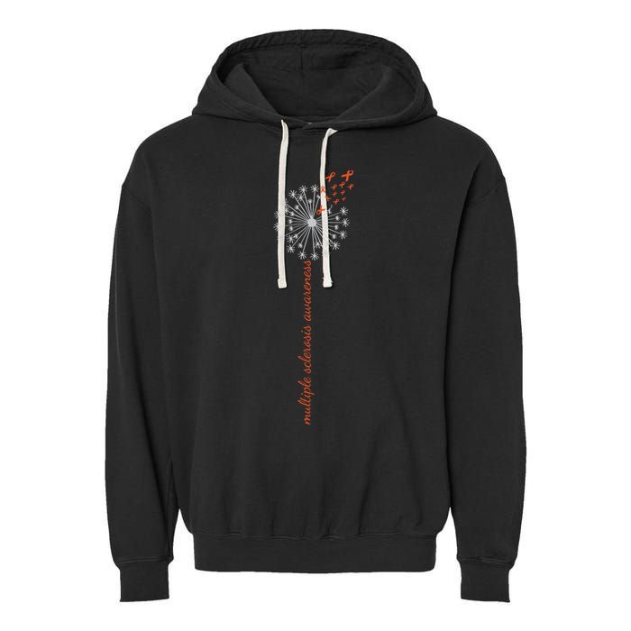 Multiple Sclerosis Dandelion MS Awareness Garment-Dyed Fleece Hoodie