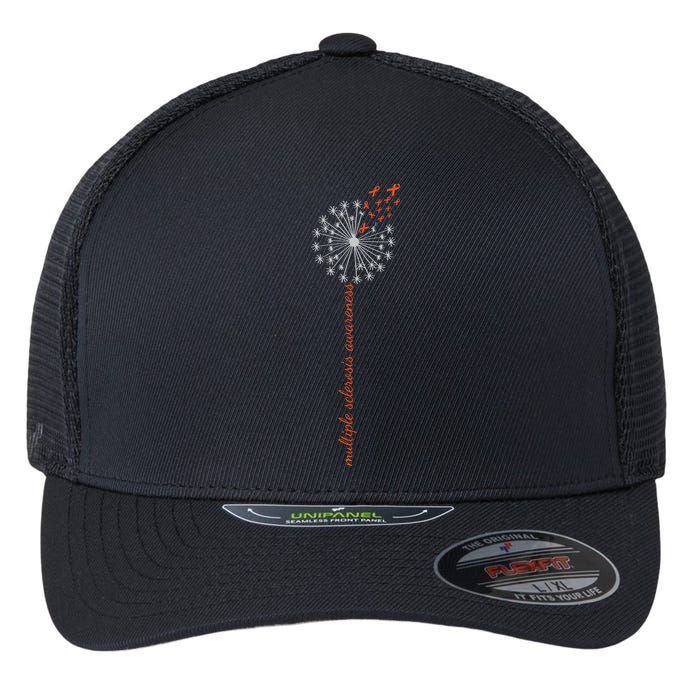 Multiple Sclerosis Dandelion MS Awareness Flexfit Unipanel Trucker Cap