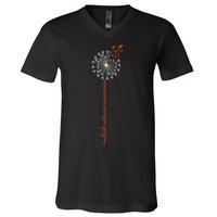 Multiple Sclerosis Dandelion MS Awareness V-Neck T-Shirt