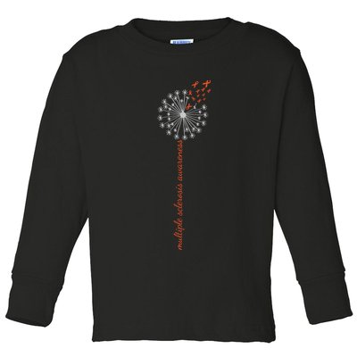 Multiple Sclerosis Dandelion MS Awareness Toddler Long Sleeve Shirt