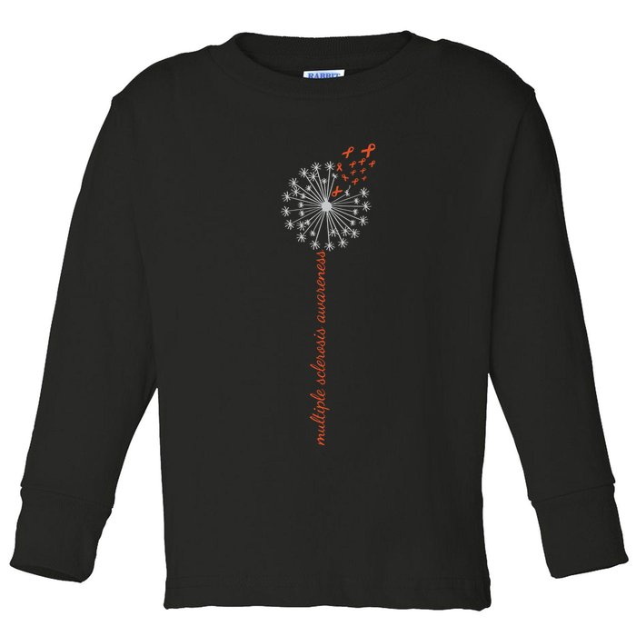 Multiple Sclerosis Dandelion MS Awareness Toddler Long Sleeve Shirt