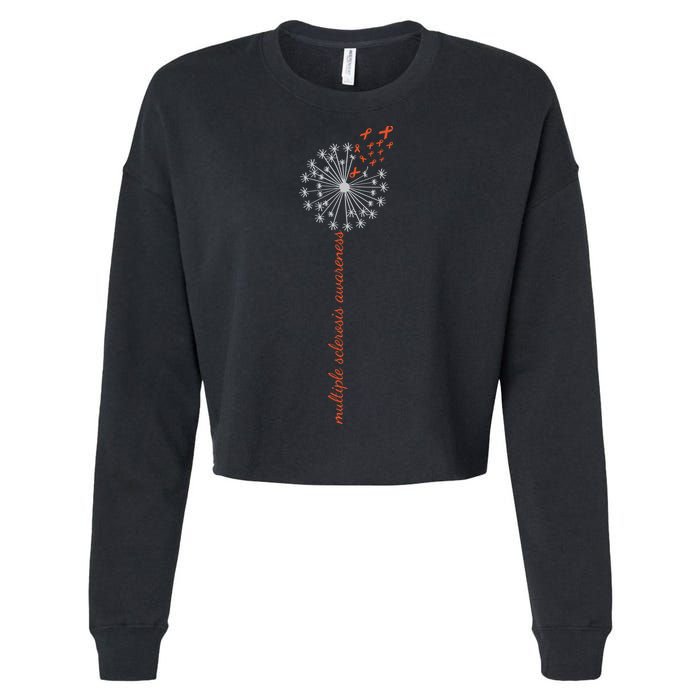 Multiple Sclerosis Dandelion MS Awareness Cropped Pullover Crew
