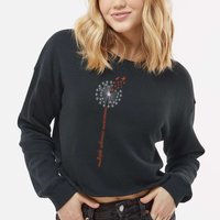 Multiple Sclerosis Dandelion MS Awareness Cropped Pullover Crew