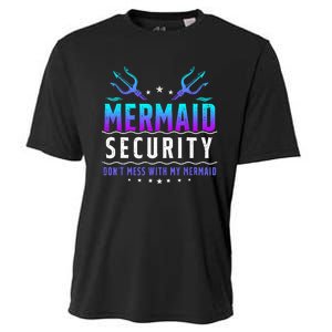 Mermaid Security Dont Mess With My Mermaid Merman Mer Dad Cooling Performance Crew T-Shirt