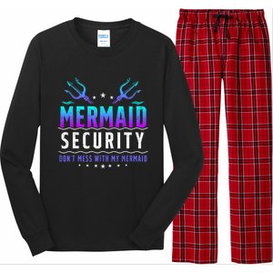 Mermaid Security Dont Mess With My Mermaid Merman Mer Dad Long Sleeve Pajama Set