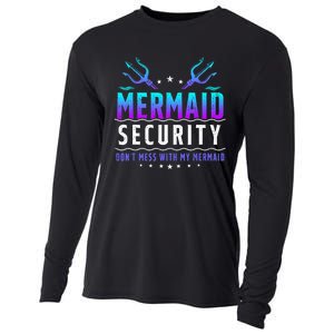 Mermaid Security Dont Mess With My Mermaid Merman Mer Dad Cooling Performance Long Sleeve Crew