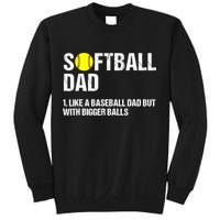 Mens Softball Dad Just Like A Baseball Dad But With Bigger Balls Sweatshirt
