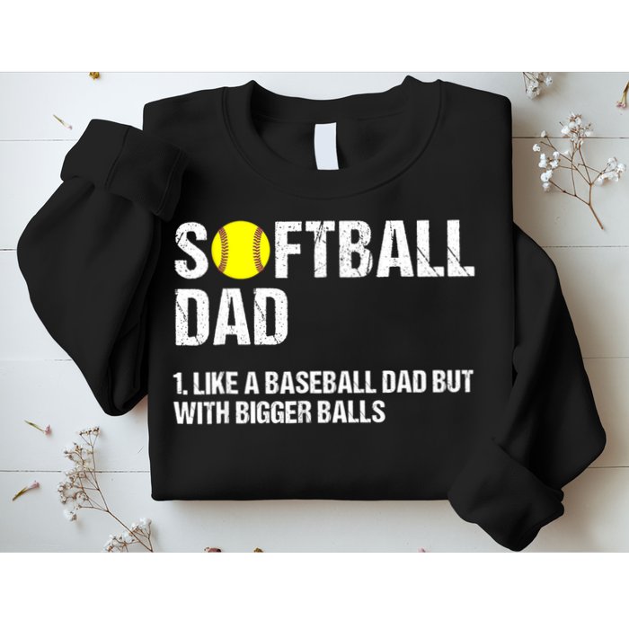Mens Softball Dad Just Like A Baseball Dad But With Bigger Balls Sweatshirt