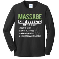 Massage Side Effects Therapy Massage Therapist Kids Long Sleeve Shirt