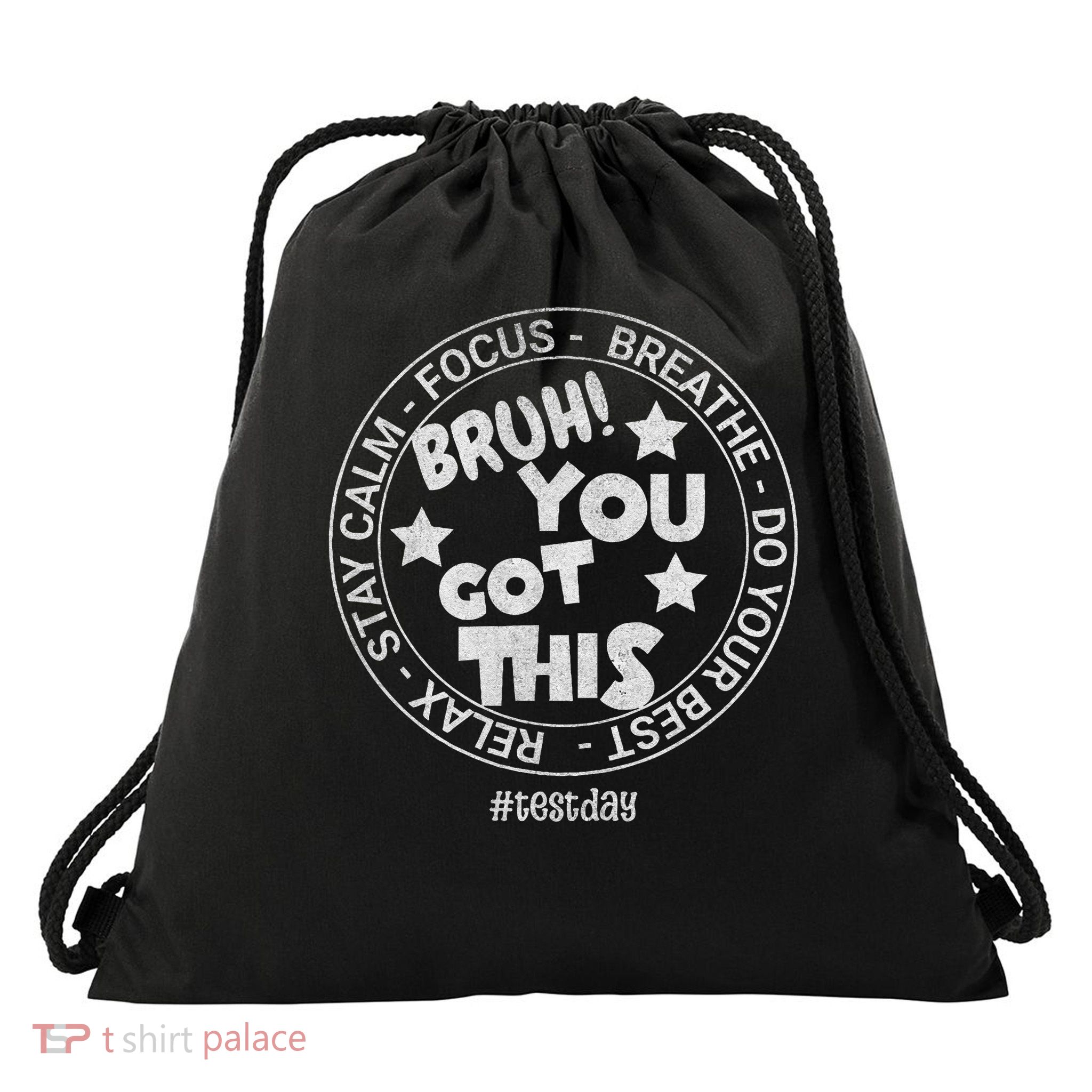 Motivational Student Exam Day Drawstring Bag