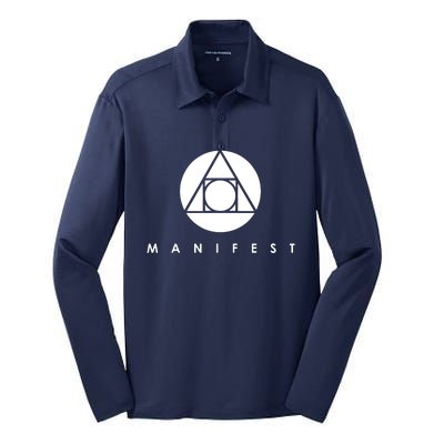 Manifestattion Symbol Essential Silk Touch Performance Long Sleeve Polo