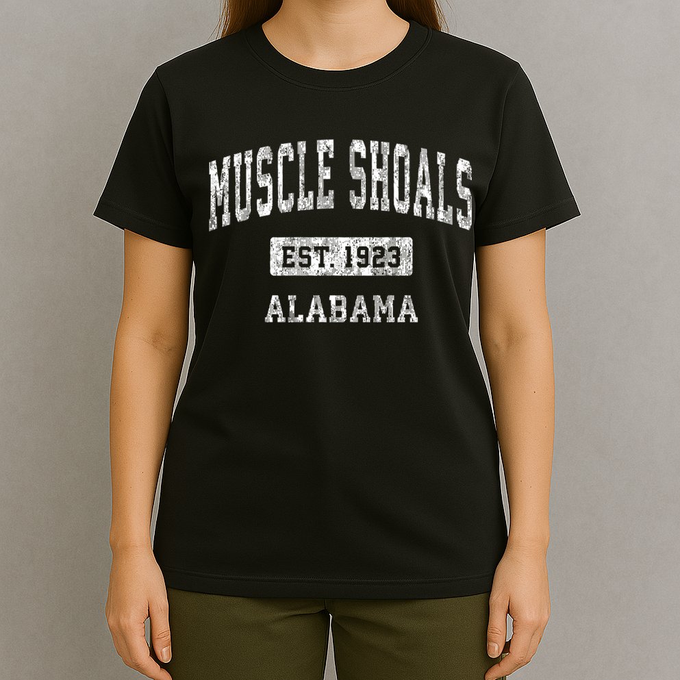 Muscle Shoals Est 1923 Alabama Al Vintage Sports Established Design T-Shirt