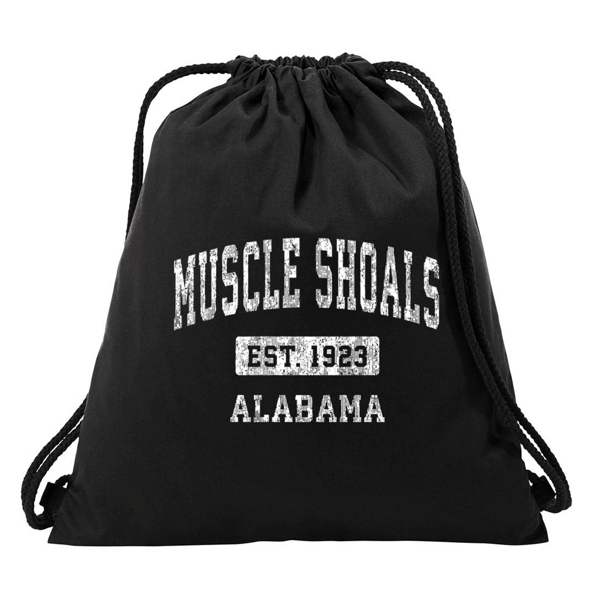 Muscle Shoals Est 1923 Alabama Al Vintage Sports Established Design Drawstring Bag