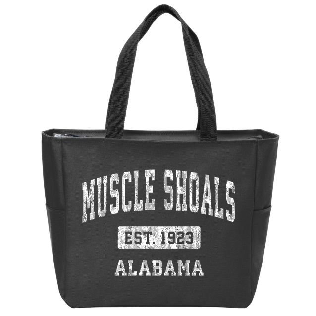 Muscle Shoals Est 1923 Alabama Al Vintage Sports Established Design Zip Tote Bag