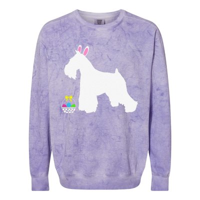 Miniature Schnauzer Easter Bunny Dog Silhouette Colorblast Crewneck Sweatshirt