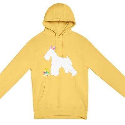 Miniature Schnauzer Easter Bunny Dog Silhouette Premium Pullover Hoodie