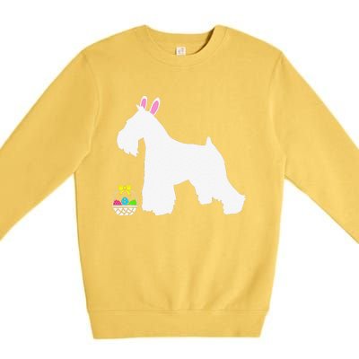 Miniature Schnauzer Easter Bunny Dog Silhouette Premium Crewneck Sweatshirt