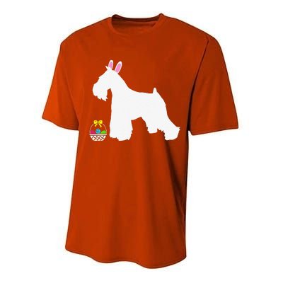 Miniature Schnauzer Easter Bunny Dog Silhouette Performance Sprint T-Shirt