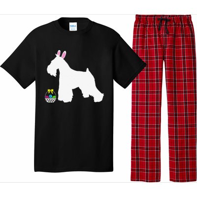 Miniature Schnauzer Easter Bunny Dog Silhouette Pajama Set