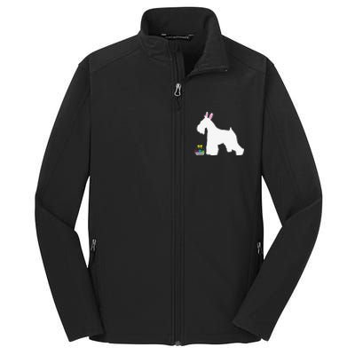 Miniature Schnauzer Easter Bunny Dog Silhouette Core Soft Shell Jacket