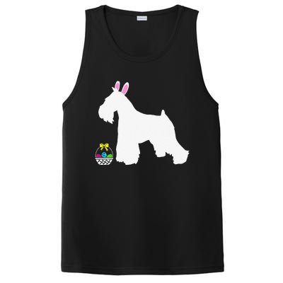 Miniature Schnauzer Easter Bunny Dog Silhouette PosiCharge Competitor Tank