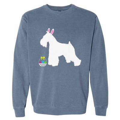 Miniature Schnauzer Easter Bunny Dog Silhouette Garment-Dyed Sweatshirt