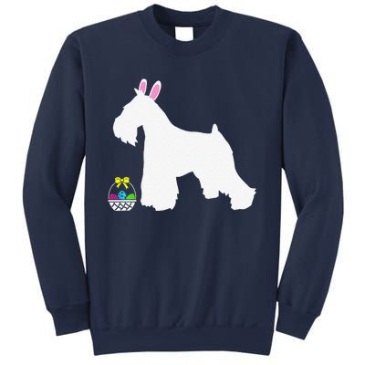 Miniature Schnauzer Easter Bunny Dog Silhouette Sweatshirt