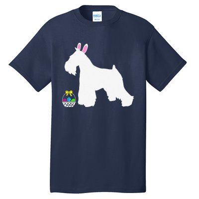 Miniature Schnauzer Easter Bunny Dog Silhouette Tall T-Shirt