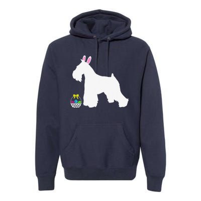 Miniature Schnauzer Easter Bunny Dog Silhouette Premium Hoodie