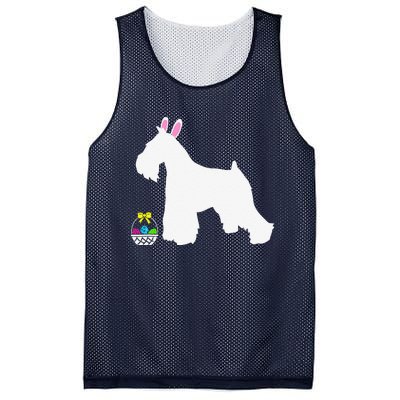 Miniature Schnauzer Easter Bunny Dog Silhouette Mesh Reversible Basketball Jersey Tank