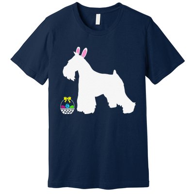 Miniature Schnauzer Easter Bunny Dog Silhouette Premium T-Shirt