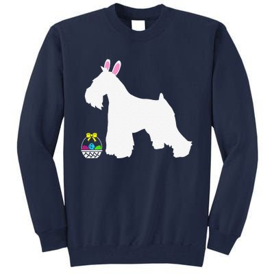 Miniature Schnauzer Easter Bunny Dog Silhouette Tall Sweatshirt