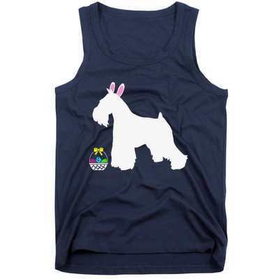 Miniature Schnauzer Easter Bunny Dog Silhouette Tank Top