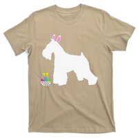 Miniature Schnauzer Easter Bunny Dog Silhouette T-Shirt