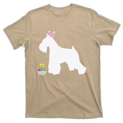 Miniature Schnauzer Easter Bunny Dog Silhouette T-Shirt