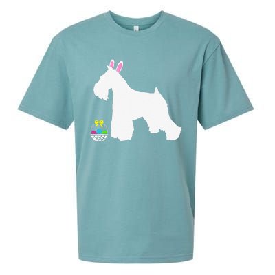 Miniature Schnauzer Easter Bunny Dog Silhouette Sueded Cloud Jersey T-Shirt