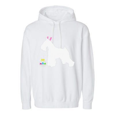 Miniature Schnauzer Easter Bunny Dog Silhouette Garment-Dyed Fleece Hoodie