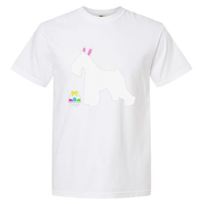 Miniature Schnauzer Easter Bunny Dog Silhouette Garment-Dyed Heavyweight T-Shirt