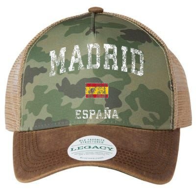 Madrid Spain Espana Vintage Athletic Sports Legacy Tie Dye Trucker Hat