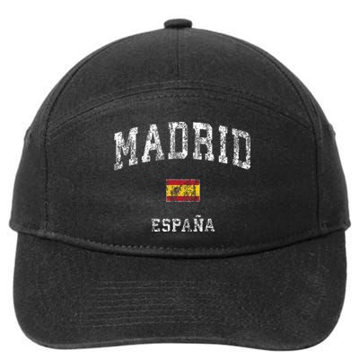 Madrid Spain Espana Vintage Athletic Sports 7-Panel Snapback Hat