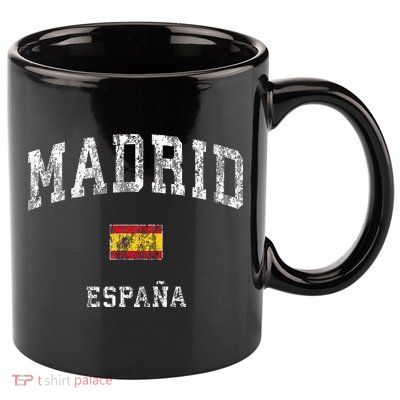 Madrid Spain Espana Vintage Athletic Sports 11oz C Handle Ceramic Mug