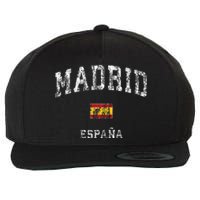 Madrid Spain Espana Vintage Athletic Sports Wool Snapback Cap