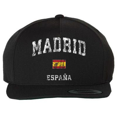 Madrid Spain Espana Vintage Athletic Sports Wool Snapback Cap