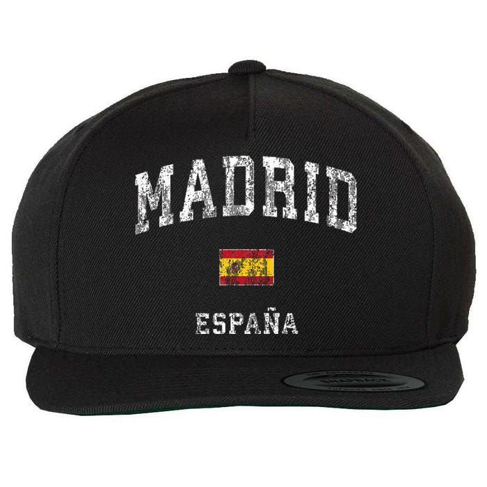 Madrid Spain Espana Vintage Athletic Sports Wool Snapback Cap