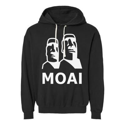Moai Statues Easter Island Heads Polynesia Garment-Dyed Fleece Hoodie